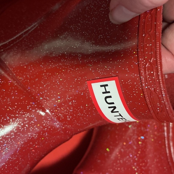 Hunter Red Glitter Rain Boots - Picture 3 of 5